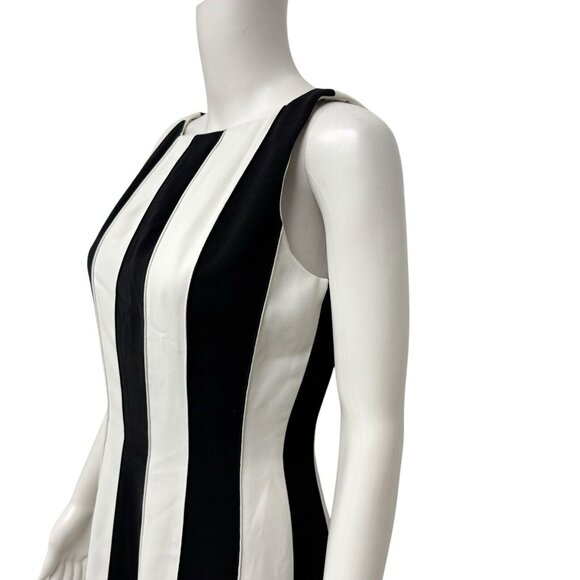 Anne Klein women's A line dress striped black white sleeveless size 8 - Picture 3 of 10